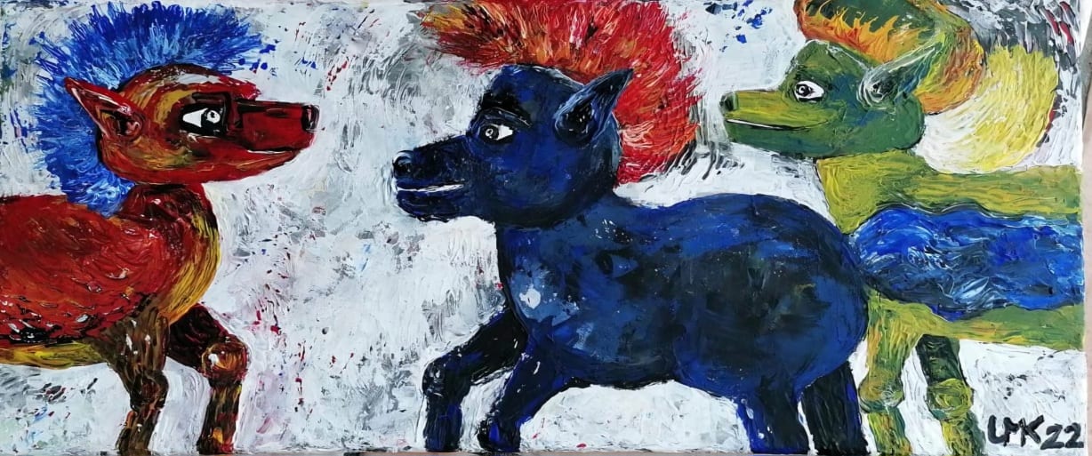 Trios horses - Hundeseele, Pferdeherz von Ulrike Madueme-Knopp