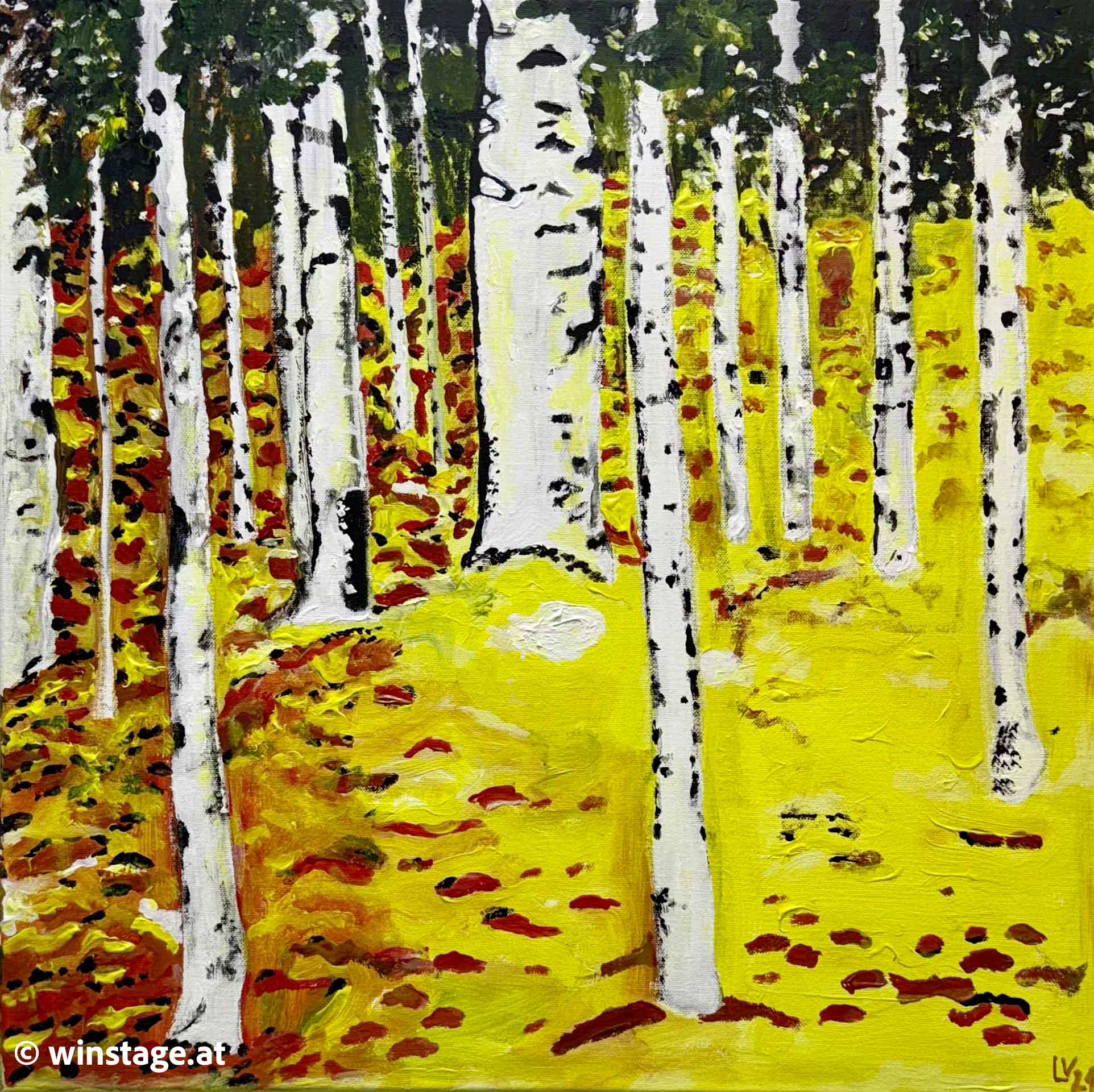 Birkenwald nach Klimt von Viktor Ledl