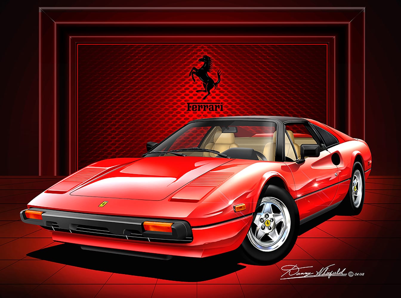 1980-1982 Ferrari 308 GTS Fine Art Print von Danny Whitfield